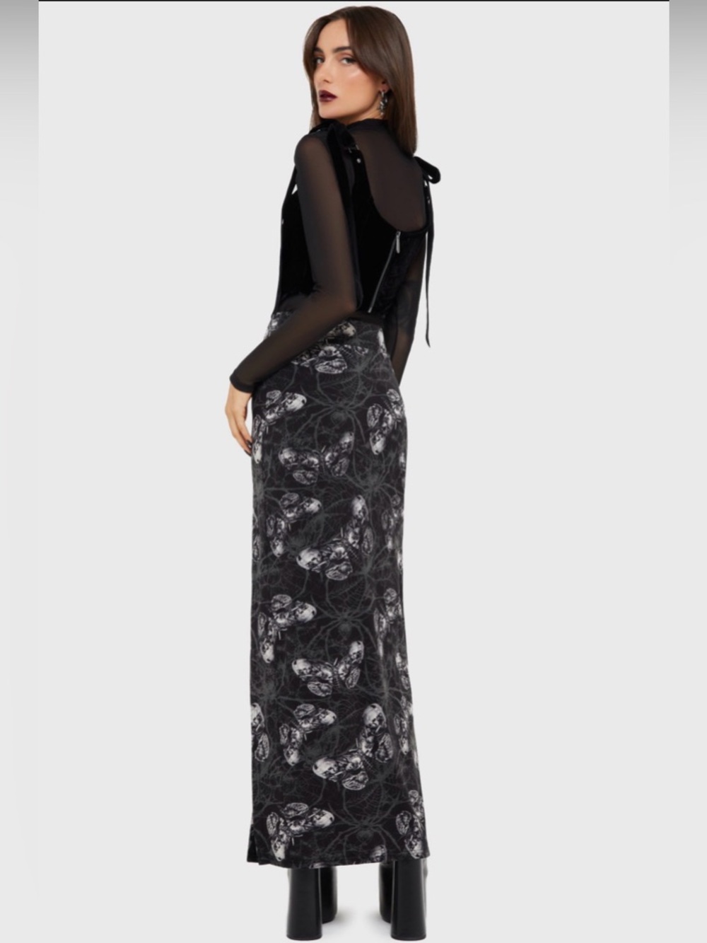 Killstar x Alchemy Spidrasica’s Web Maxi Skirt NWT Small Goth - Picture 5 of 6